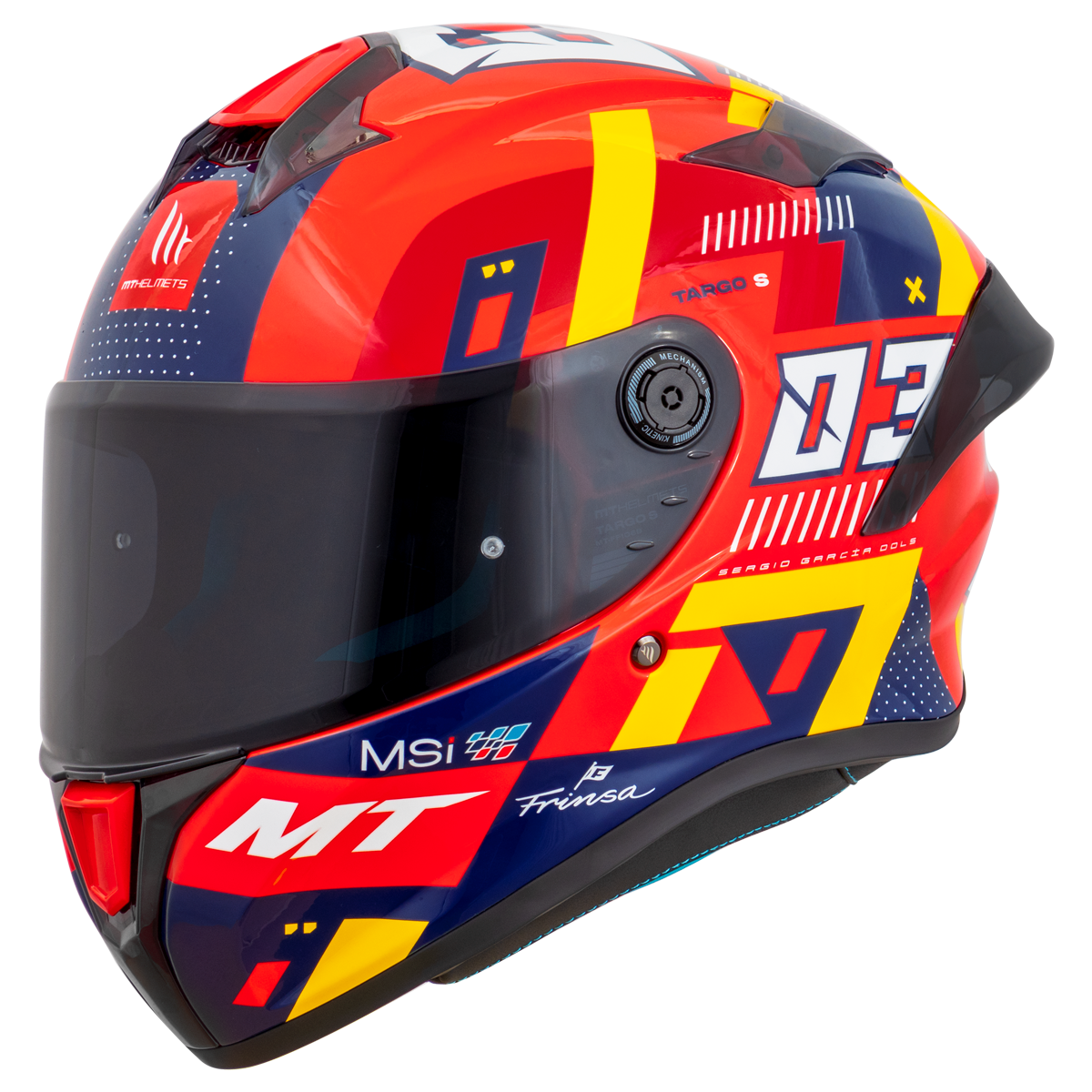 Capacete Mt Helmets Targo S Replica Sergio Garcia 2024 E5 Vermelho Brilho
