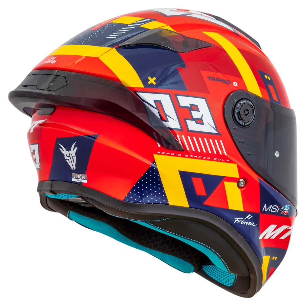 Capacete Mt Helmets Targo S Replica Sergio Garcia 2024 E5 Vermelho Brilho