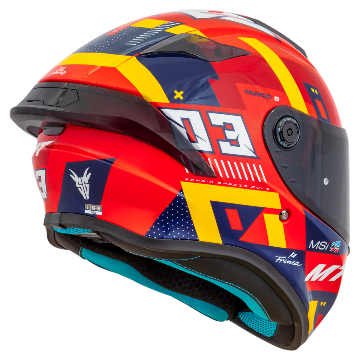 Capacete Mt Helmets Targo S Replica Sergio Garcia 2024 E5 Vermelho Brilho