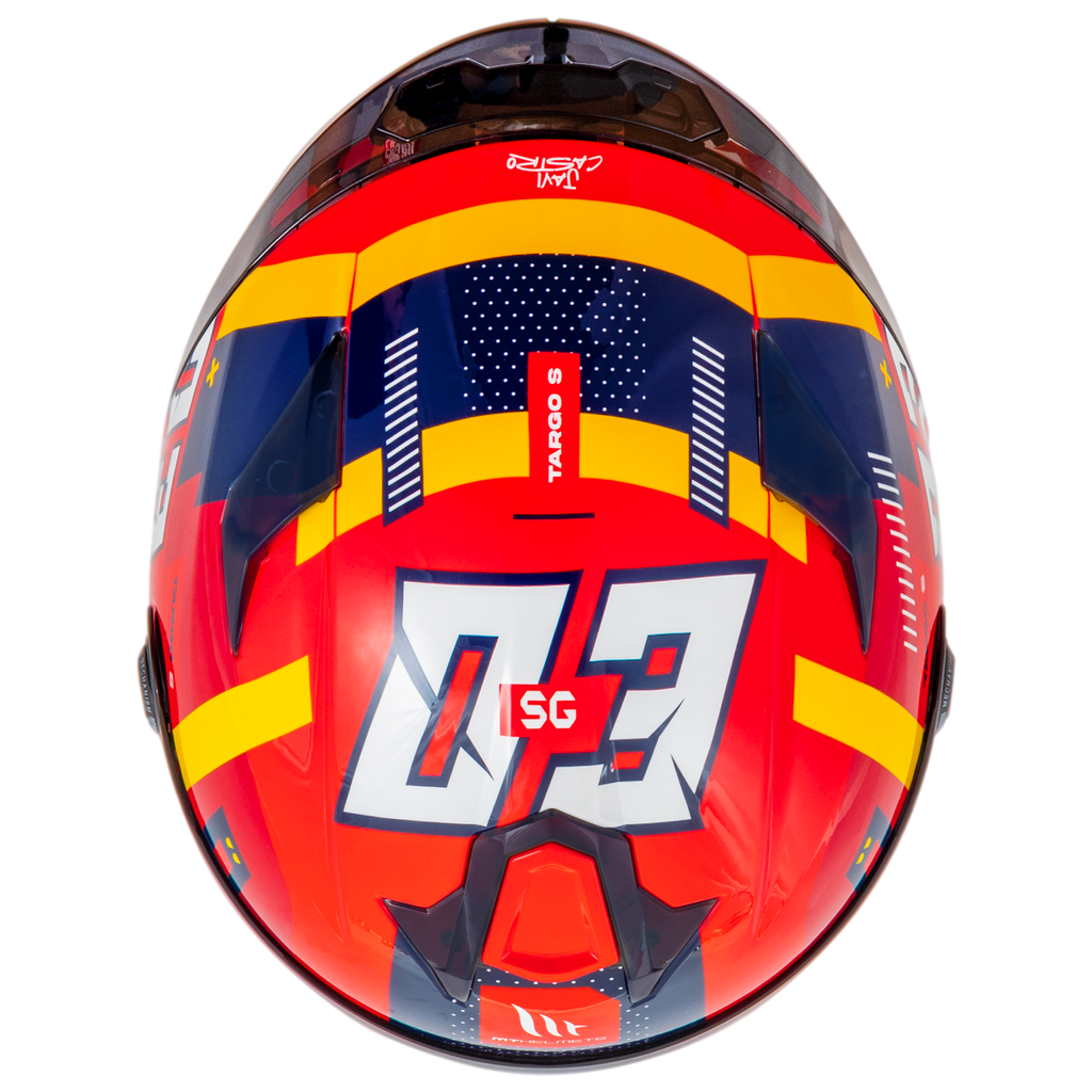 Capacete Mt Helmets Targo S Replica Sergio Garcia 2024 E5 Vermelho Brilho
