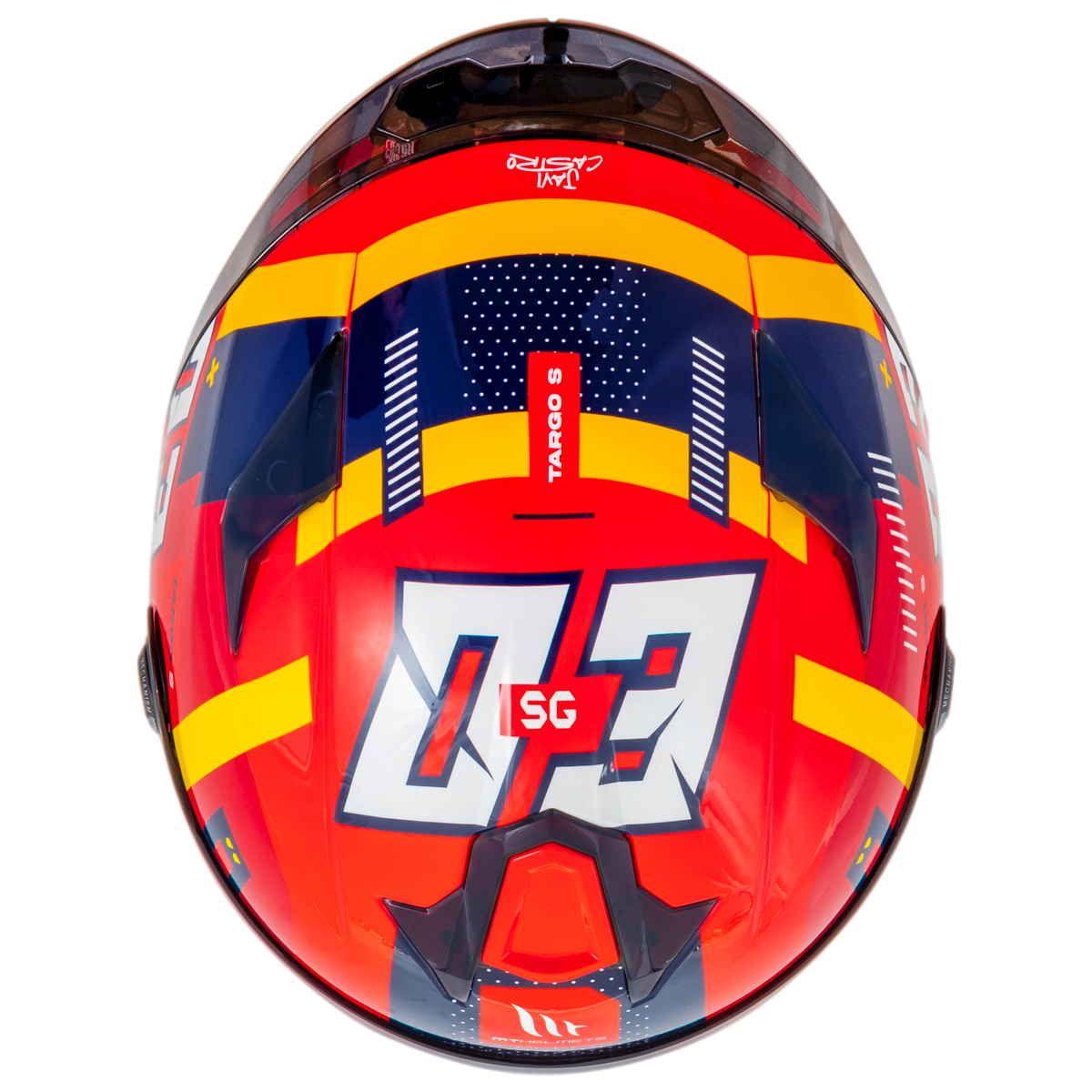 Capacete Mt Helmets Targo S Replica Sergio Garcia 2024 E5 Vermelho Brilho
