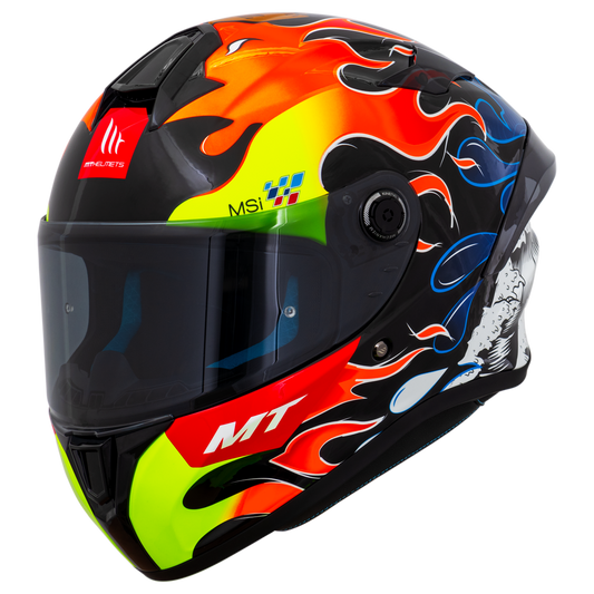 Capacete Mt Helmets Targo S Replica Yamanaka 2024 B7 Preto Flourescente Brilho