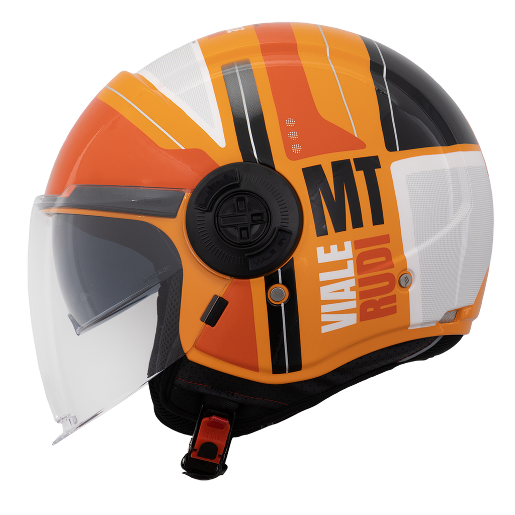 Capacete Mt Helmets Viale SV Rudi C4 Laranja Brilho