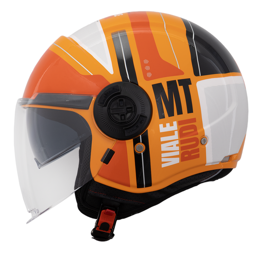 Capacete Mt Helmets Viale SV Rudi C4 Laranja Brilho