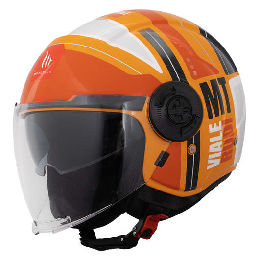 Capacete Mt Helmets Viale SV Rudi C4 Laranja Brilho