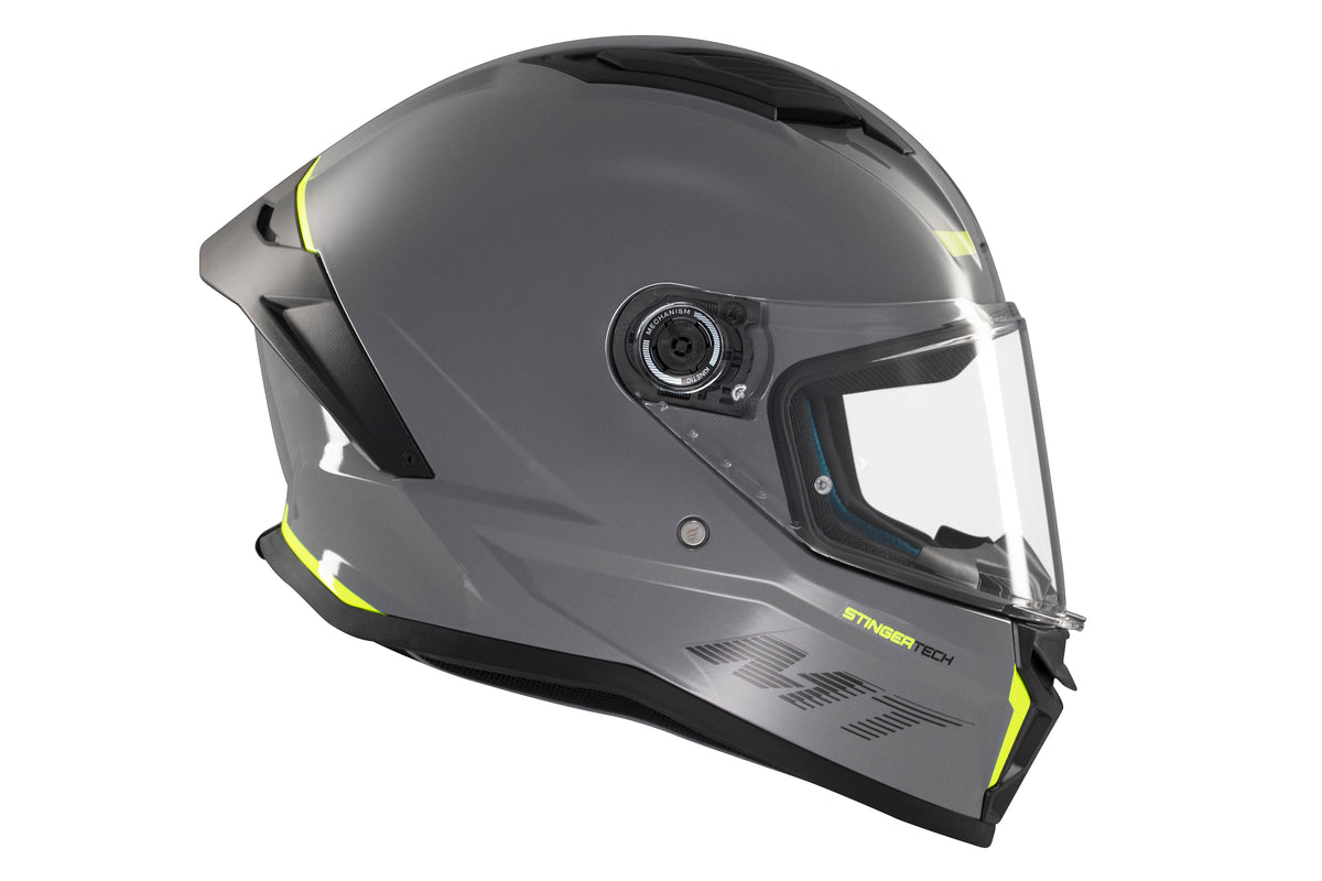 Capacete Mt Helmets Stinger 2 Solid A12 Cinza Brilho