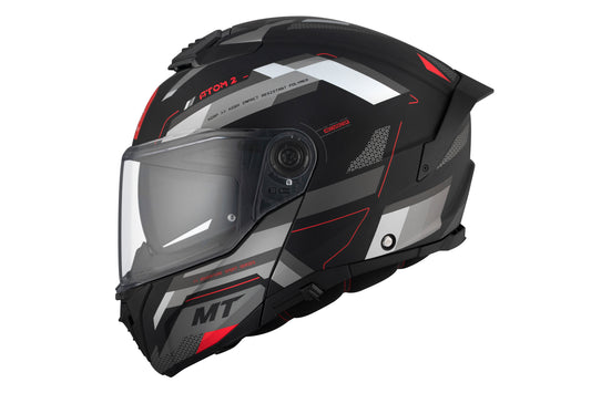 Capacete Mt Helmets Atom 2 SV Bast D5 Cinza Preto Matte