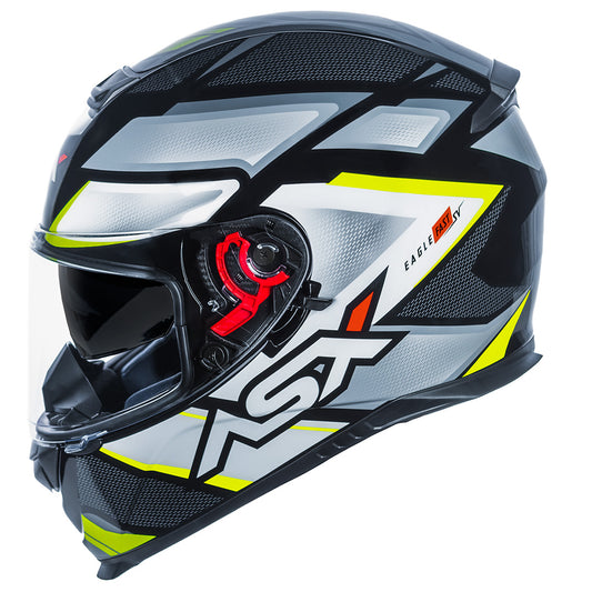Capacete ASX Eagle SV Fast Brilho Preto/Cinza/Amarelo