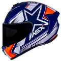 Capacete ASX draken Pilot Brilho Azul/Branco/Vermelho