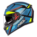 Capacete ASX Eagle SV Explorer Fosco Preto/Azul/Amarelo