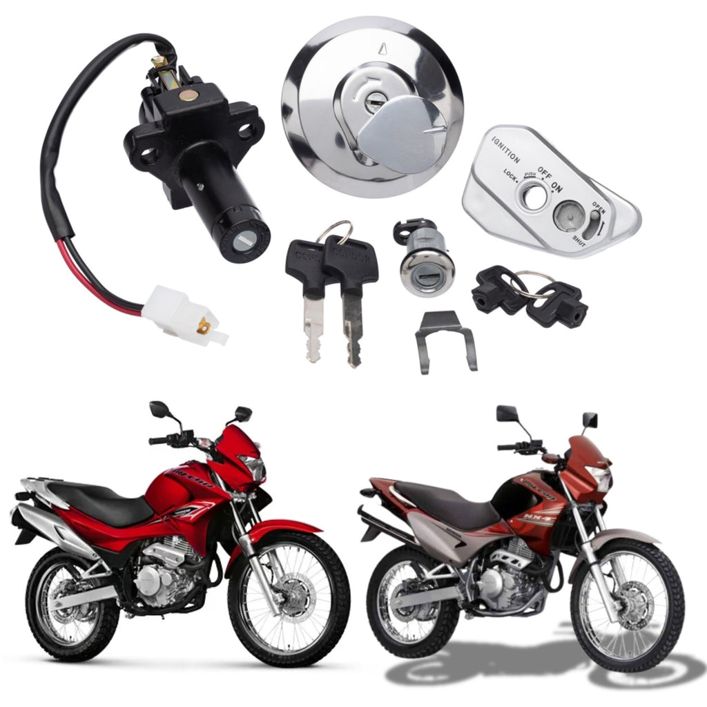 KIT CONJUNTO TRAVAS CHAVE IGNIÇÃO NX FALCON 400 2013 2014 2015