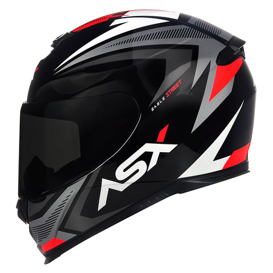 Capacete ASX Eagle Street Brilho Preto/Grafite/Branco