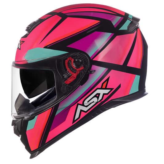 Capacete ASX Eagle SV Explorer Brilho Preeto/Rosa/Tiffany