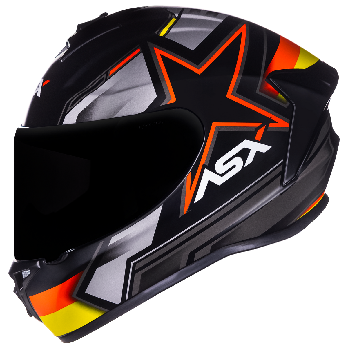 Capacete ASX draken Pilot Fosco Preto/Vermelho/Amarelo