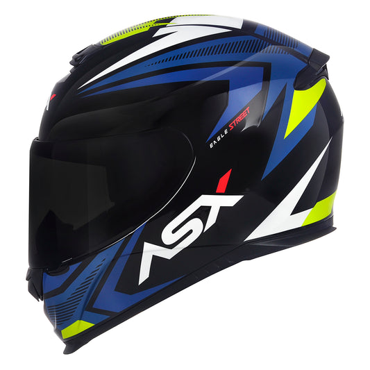 Capacete ASX Eagle Street Brilho Preto/Azul/Amarelo