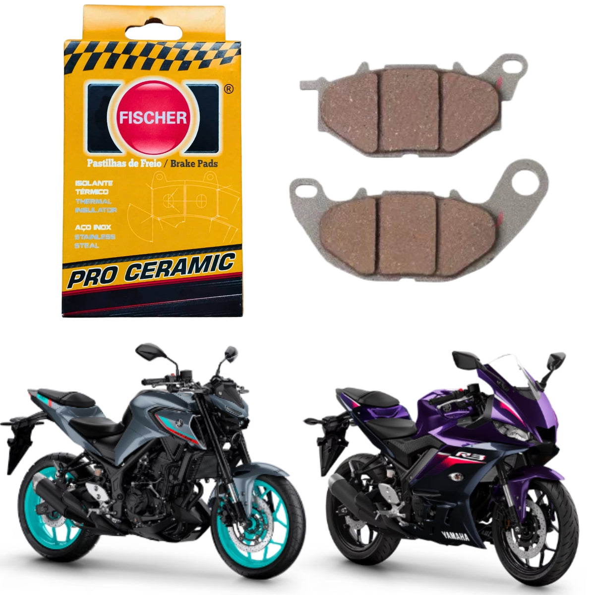 PASTILHA DE FREIO DIANTEIRA FISCHER PRO CERAMIC MT03 YZF R3 2016-2024