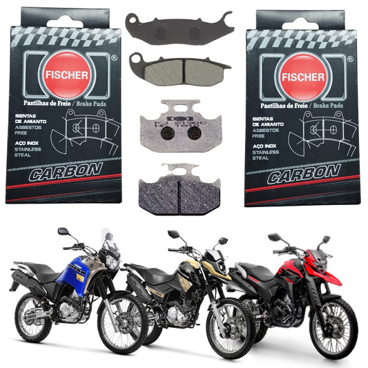 KIT PAR PASTILHA DE FREIO FISCHER CARBON TRASEIRA DIANTEIRA CROSSER 150 / LANDER 250 / TENERÉ 250 2015-2024