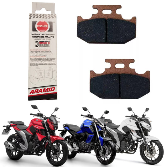 PASTILHA DE FREIO TRASEIRA FISCHER ARAMID FAZER 250 / FZ15 / FZ25 / LANDER 250 / X 250
