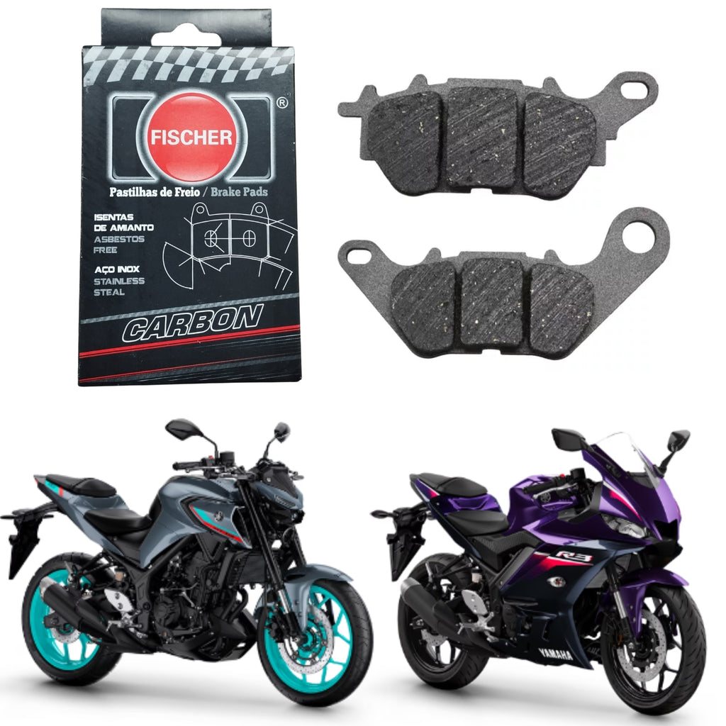 PASTILHA DE FREIO TRASEIRA FISCHER CARBON MT03 YZF R3 2016-2025