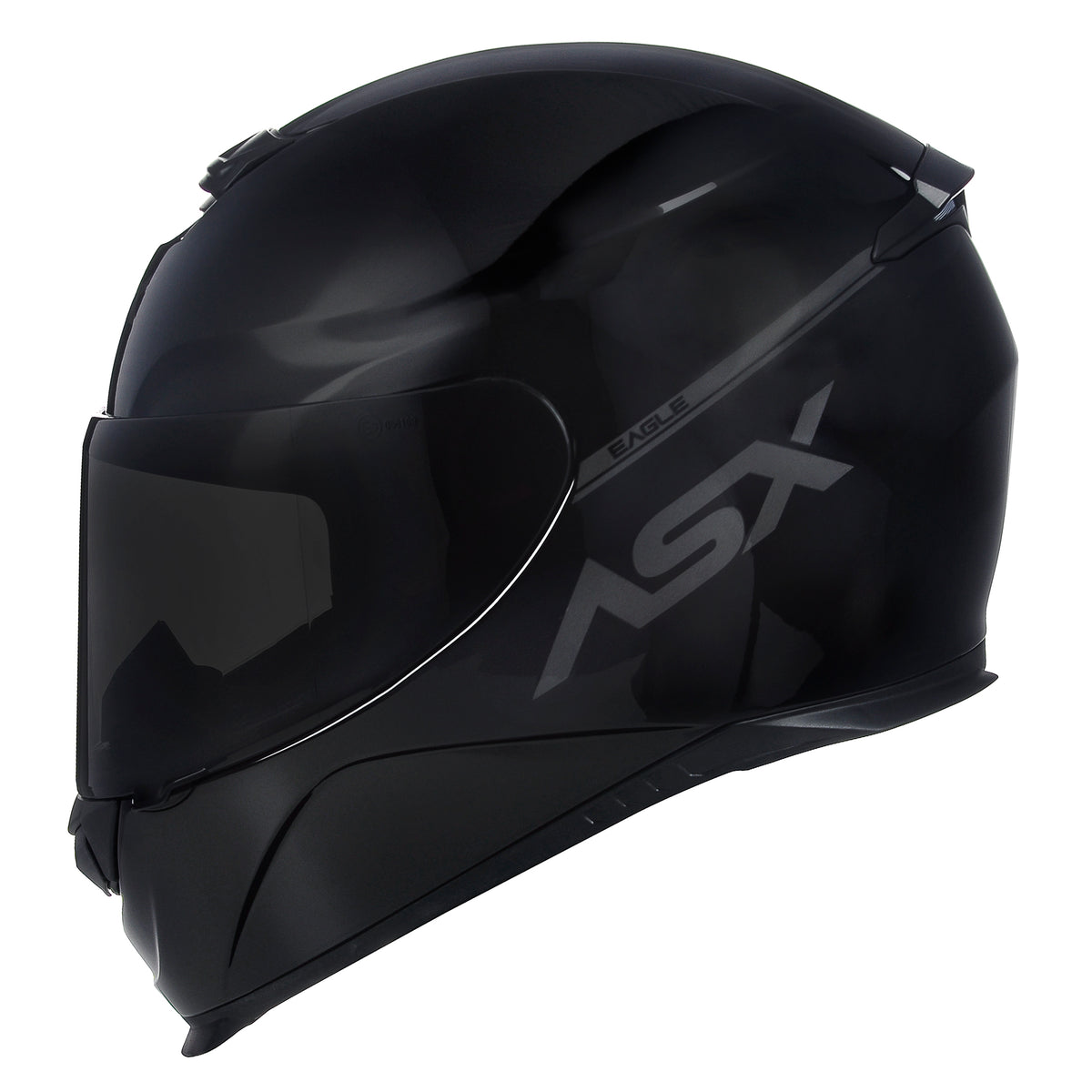 Capacete ASX Eagle Solid Brilho Preto/Cinza