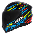 Capacete ASX City Arrow Brilho Preto/Azul/Amarelo