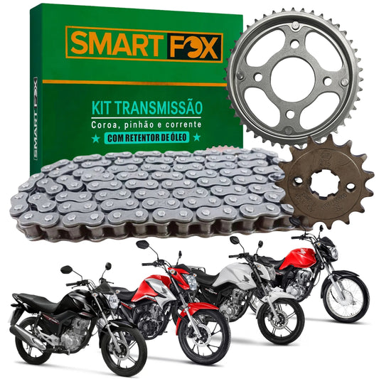 Kit Relação Transmissão com retentor CG 160 Titan Fan Start Cargo 2016-2023