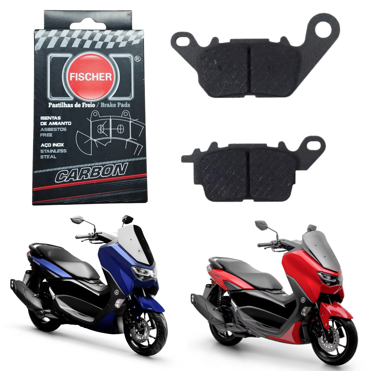 PASTILHA DE FREIO DIANTEIRA FISCHER CARBON NMAX 160 ABS 2016-2025