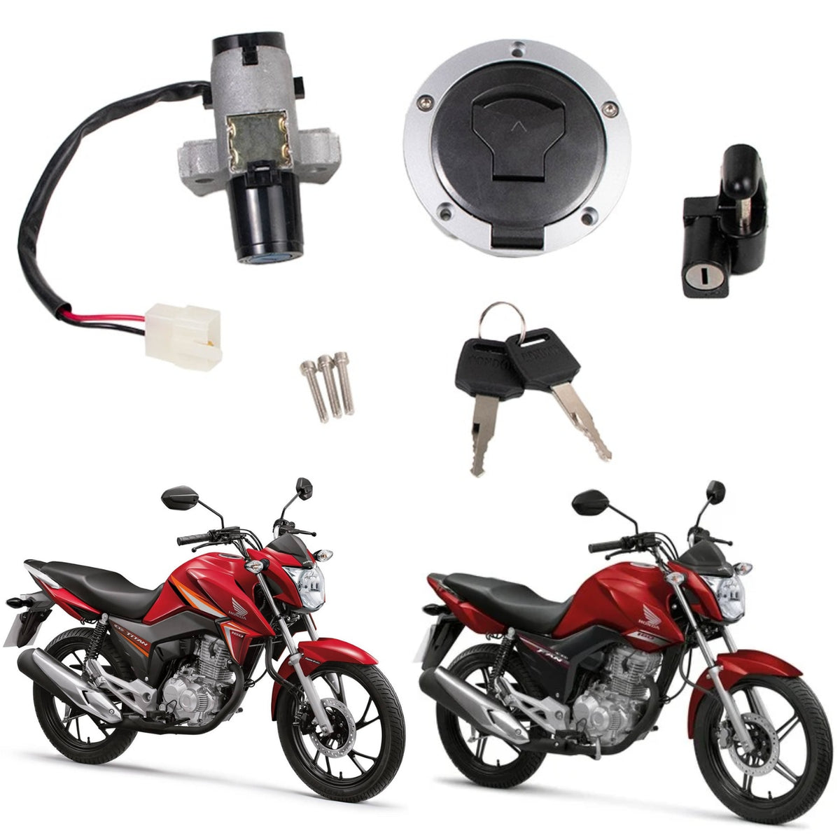 KIT CONJUNTO TRAVAS CHAVE IGNIÇÃO CG 160 TITAN FAN START 2016 2017