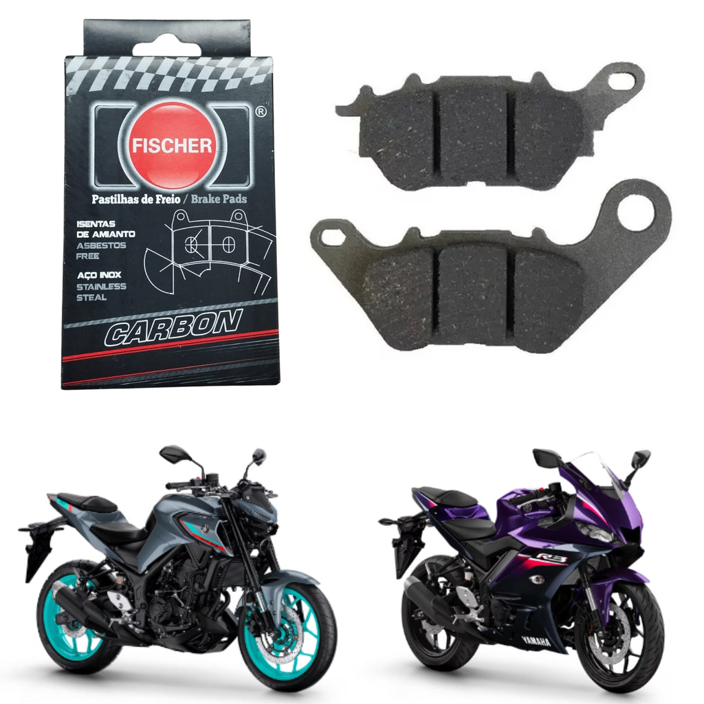 PASTILHA DE FREIO DIANTEIRA FISCHER CARBON MT03 YZF R3 2016-2025