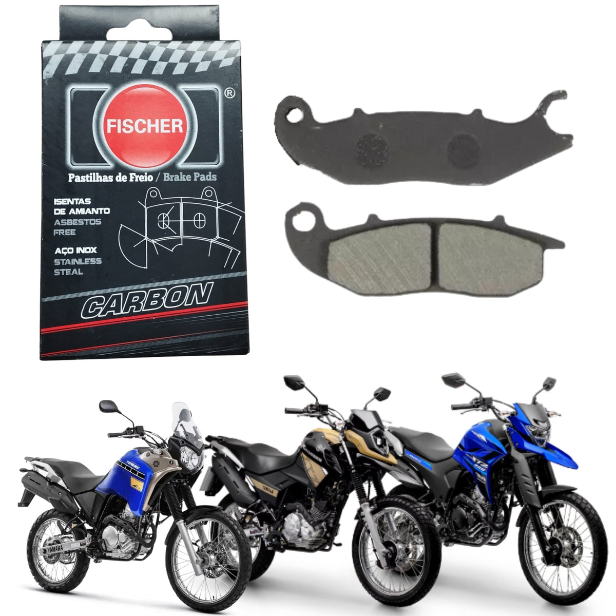 PASTILHA DE FREIO DIANTEIRA FISCHER CARBON CROSSER 150 / LANDER 250 / TENERÉ 250 / PCX 125 150 / CRF