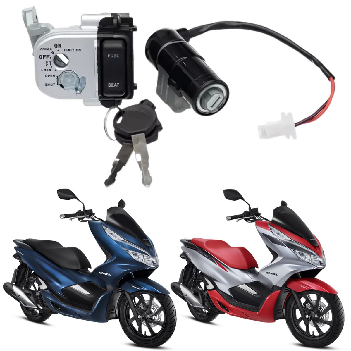 KIT CONJUNTO TRAVAS CHAVE IGNIÇÃO PCX 150 2014 2015