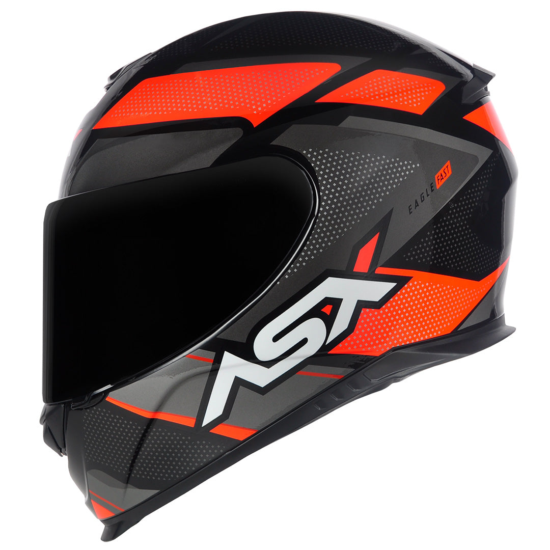 Capacete ASX Eagle Fast Brilho Preto/Vermelho/Grafite