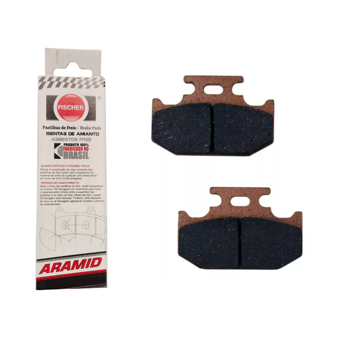 PASTILHA DE FREIO TRASEIRA FISCHER ARAMID FAZER 250 / FZ15 / FZ25 / LANDER 250 / X 250