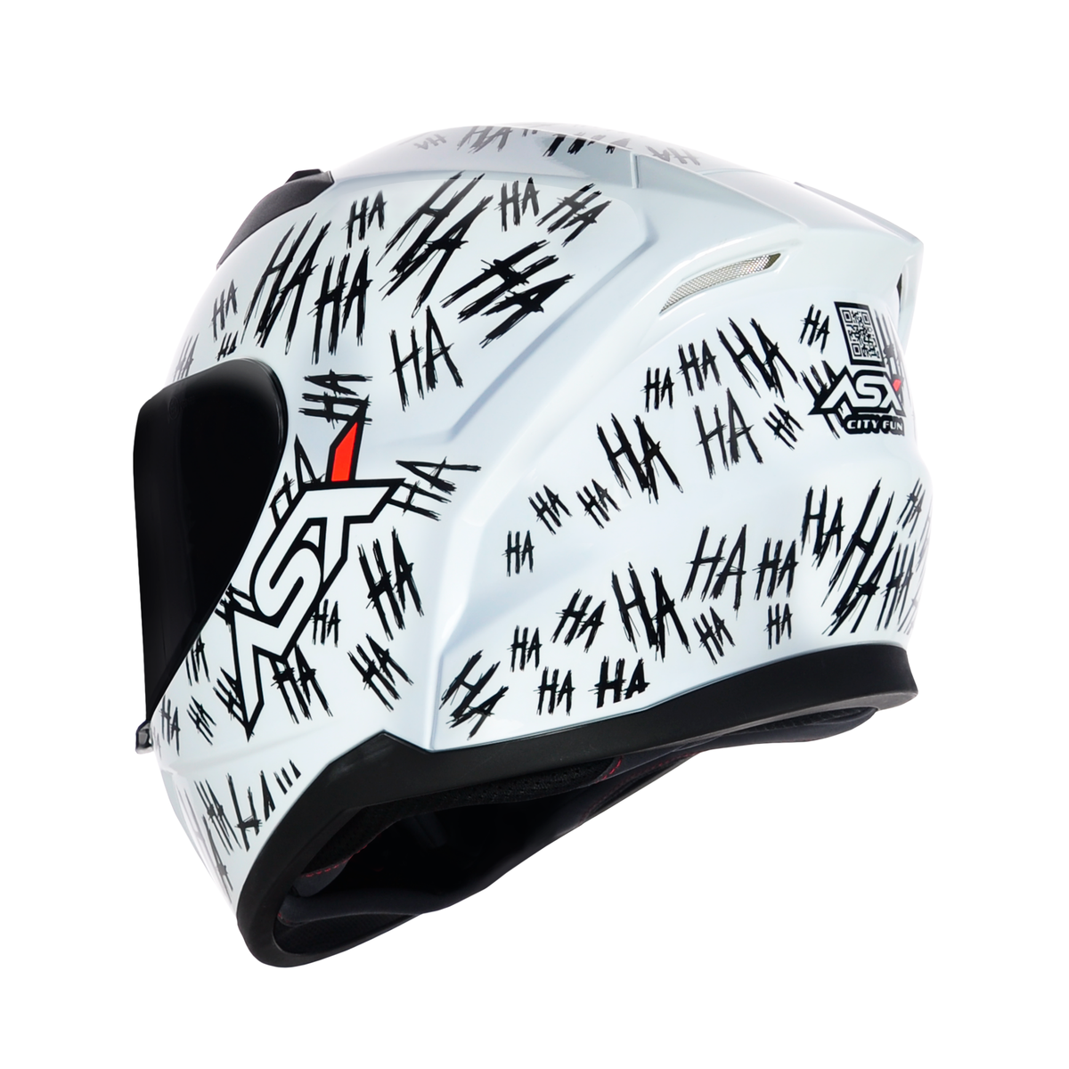 Capacete ASX City Fun Brilho Branco/Preto