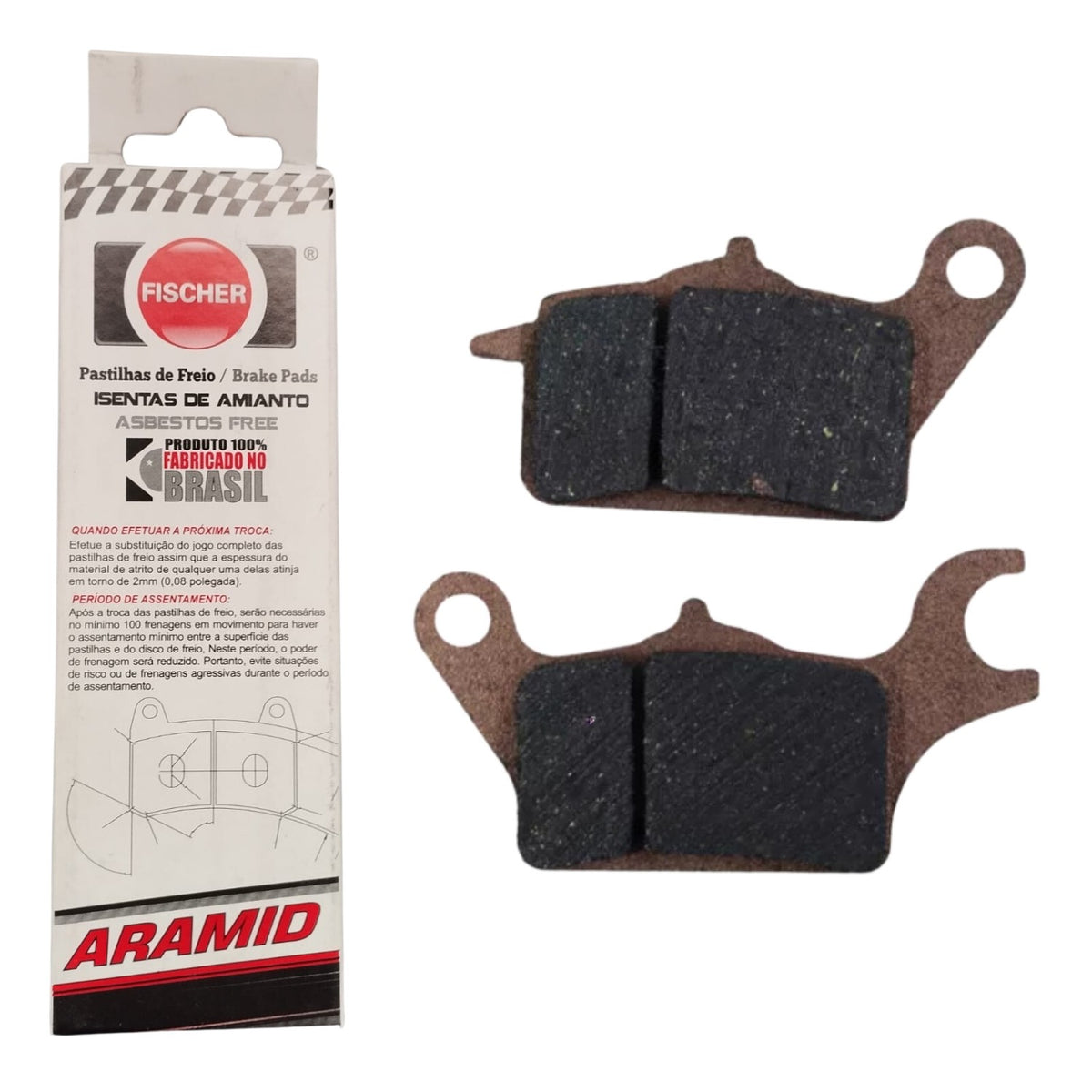 PASTILHA DE FREIO DIANTEIRA FISCHER ARAMID FACTOR 150 FAZER 150 2016-2025
