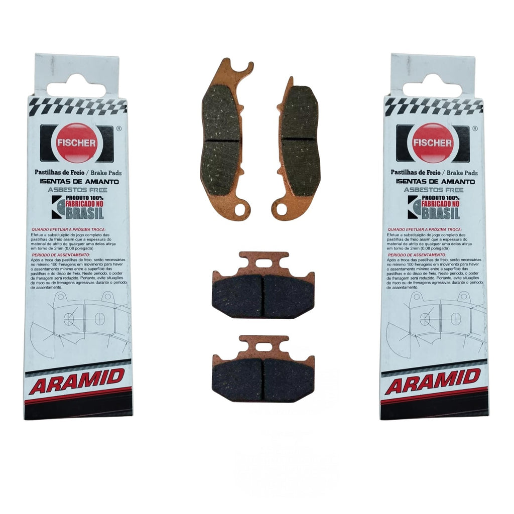 KIT PAR PASTILHA DE FREIO FISCHER TRASEIRA DIANTEIRA YS FAZER 250 FZ25 2016-2025
