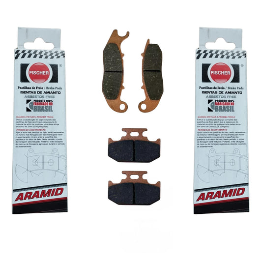 KIT PAR PASTILHA DE FREIO FISCHER TRASEIRA DIANTEIRA YS FAZER 250 FZ25 2016-2025