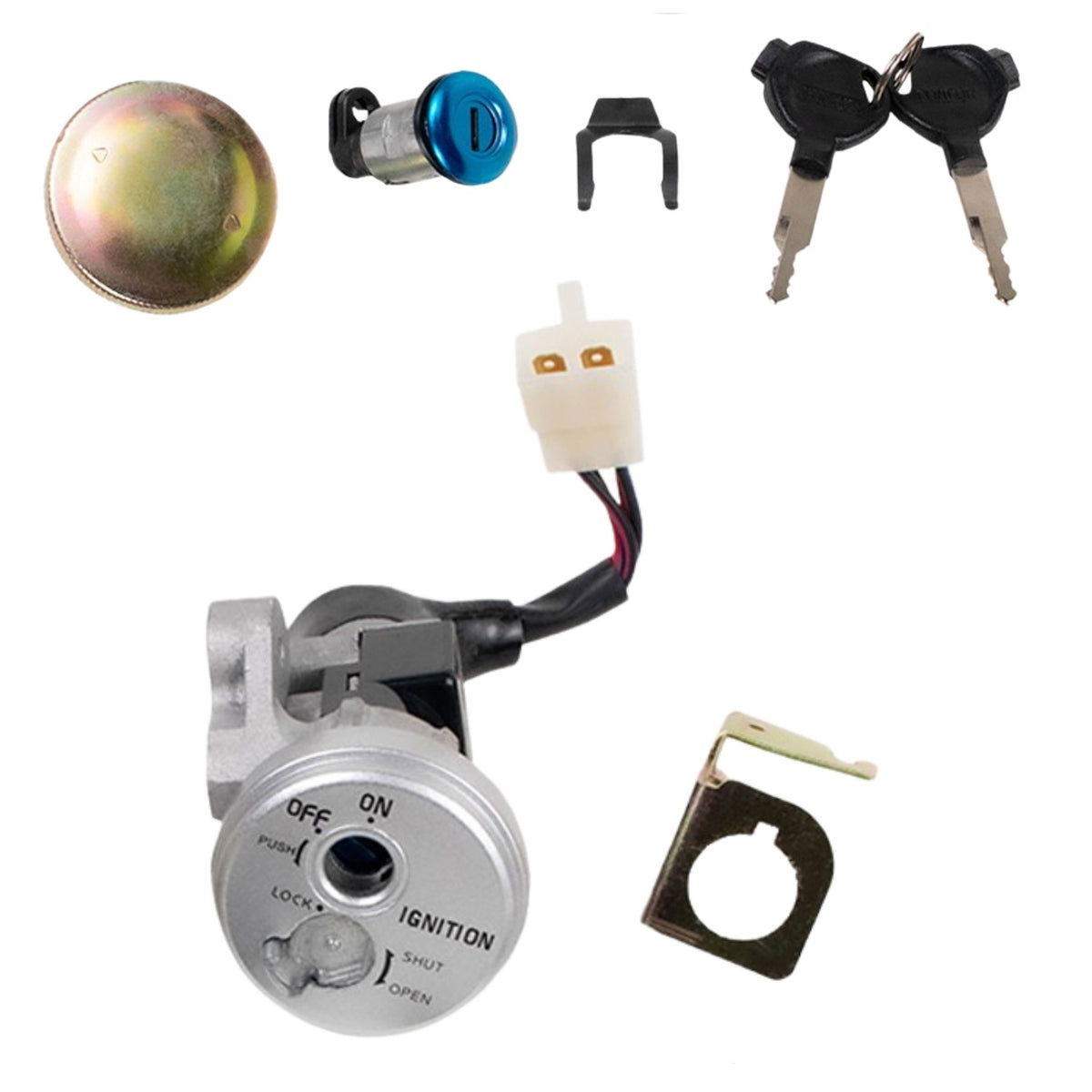KIT CONJUNTO TRAVAS CHAVE IGNIÇÃO BIZ 125 2009-2015