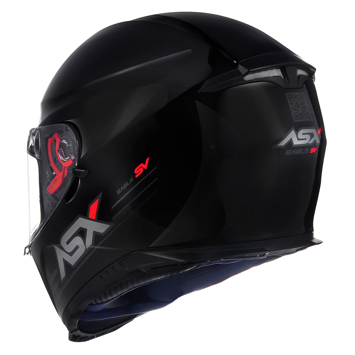 Capacete ASX Eagle SV Solid Preto Brilho