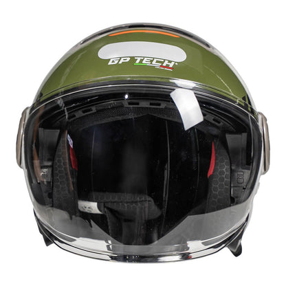 CAPACETE MOTO GP TECH ZOOM REVOLT ARMY C/ OCULOS VERDE