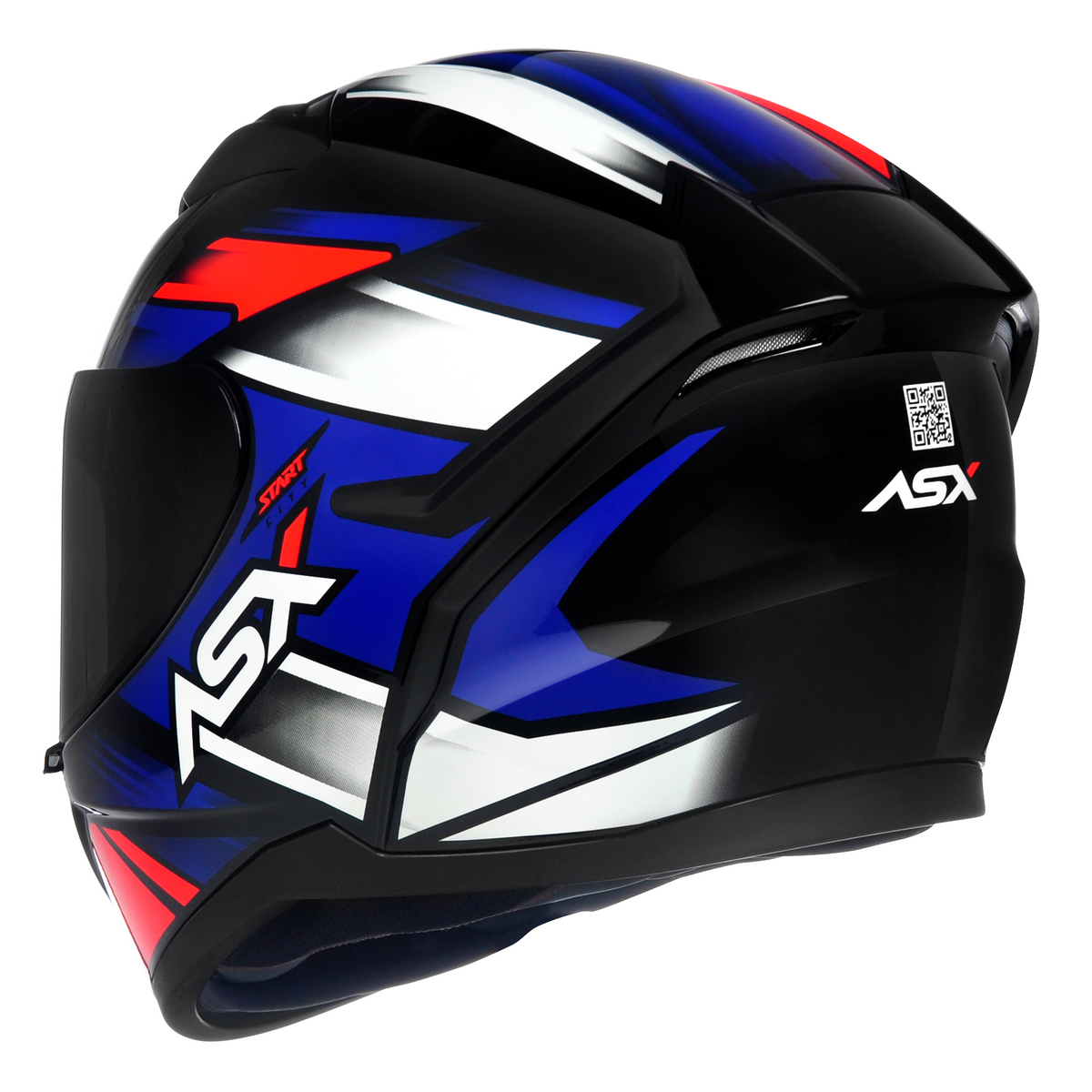 Capacete ASX City Start Brilho Preto/Vermelho/Azul