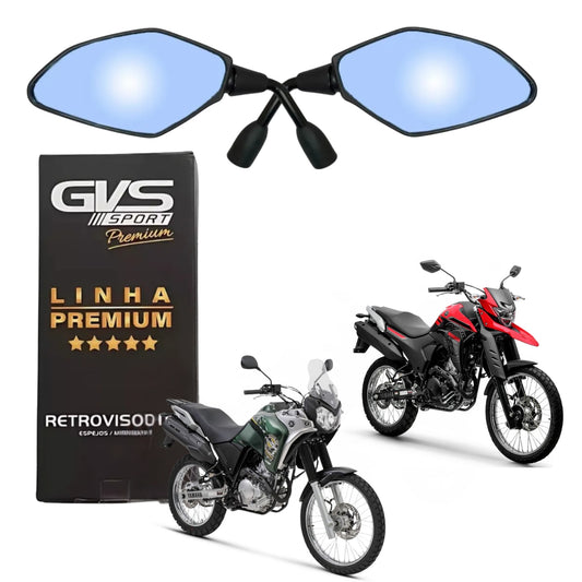 RETROVISOR GVS HASTE CURTA LENTE CONVEXA AZUL LANDER 250 / TENERE 250