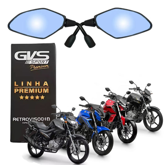 RETROVISOR GVS HASTE CURTA LENTE CONVEXA AZUL FACTOR 125 / FACTOR 150