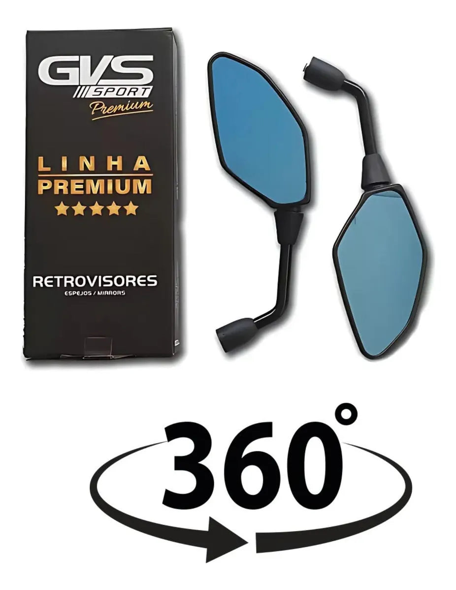 RETROVISOR GVS C/ GIRO 360 LENTE CONVEXA AZUL MT03 / MT07 / MT09