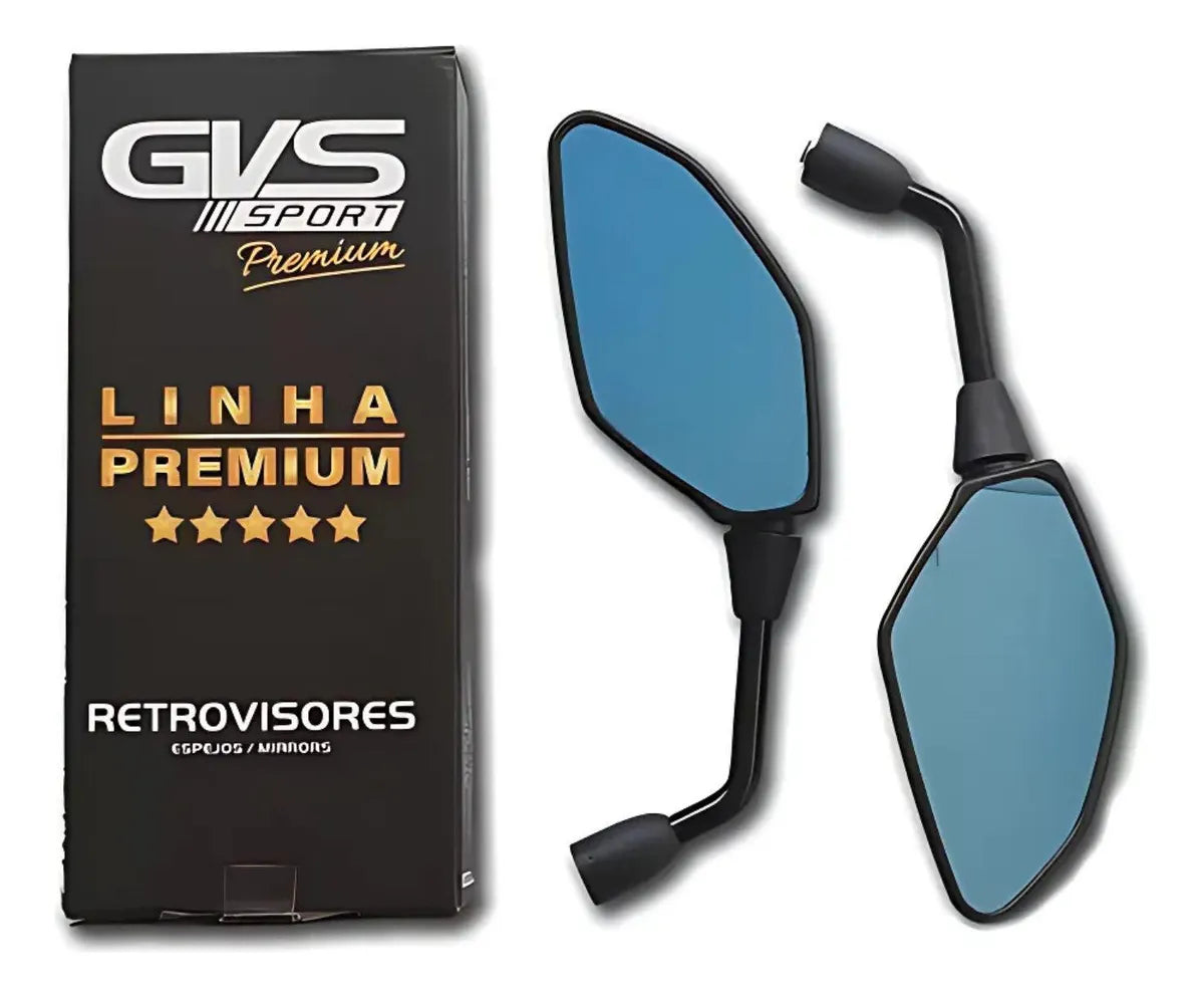 RETROVISOR GVS C/ GIRO 360 LENTE CONVEXA AZUL FACTOR 125 / FACTOR 150