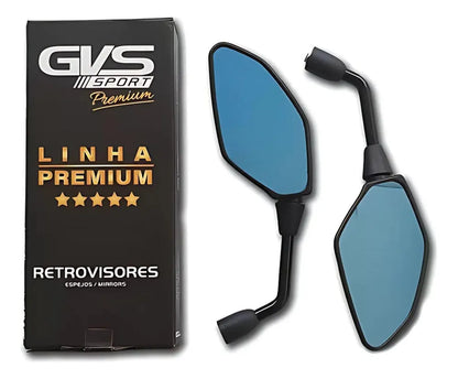 RETROVISOR GVS C/ GIRO 360 LENTE CONVEXA AZUL FACTOR 125 / FACTOR 150