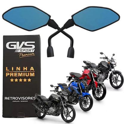 RETROVISOR GVS C/ GIRO 360 LENTE CONVEXA AZUL FACTOR 125 / FACTOR 150
