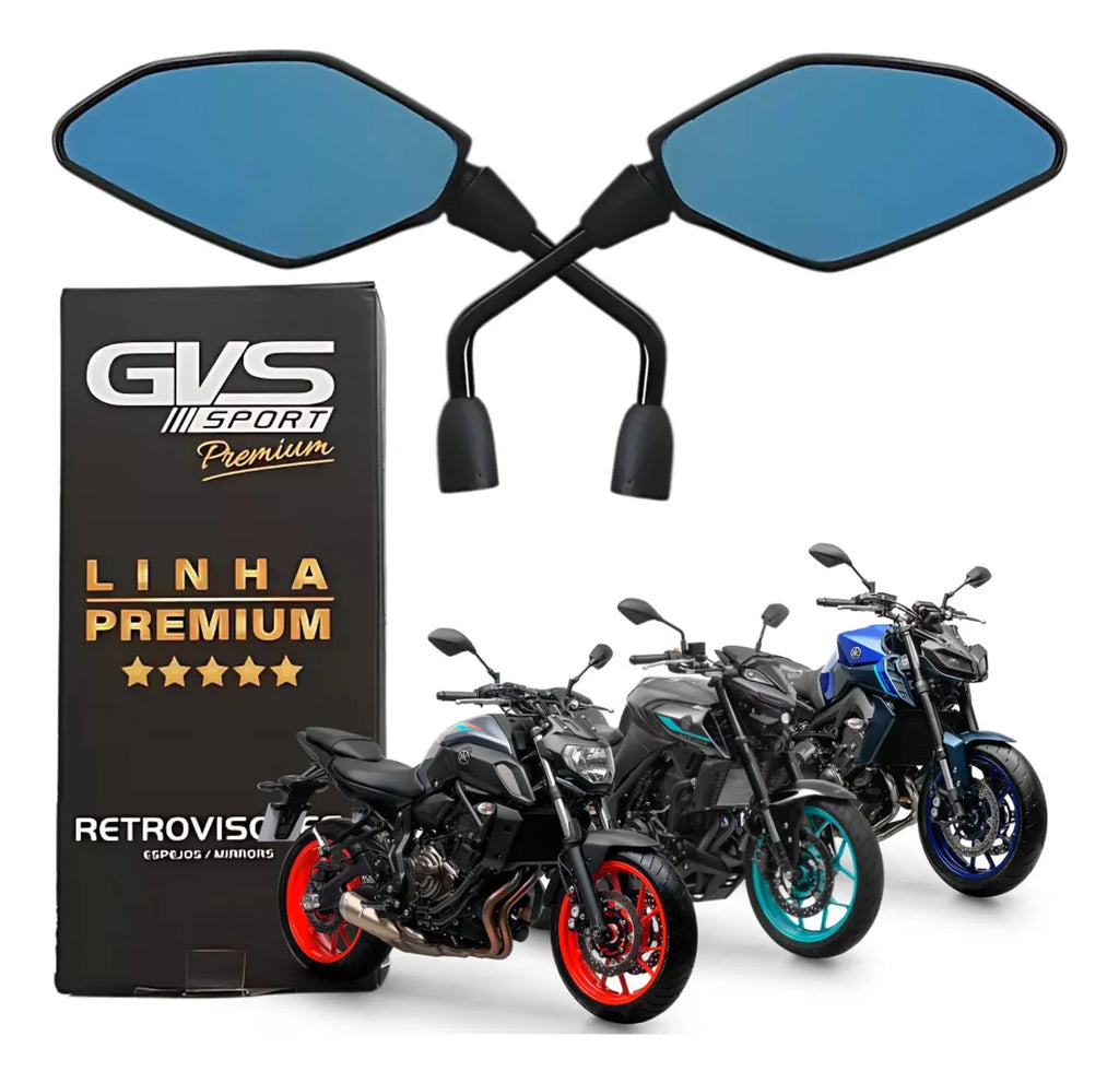 RETROVISOR GVS C/ GIRO 360 LENTE CONVEXA AZUL MT03 / MT07 / MT09
