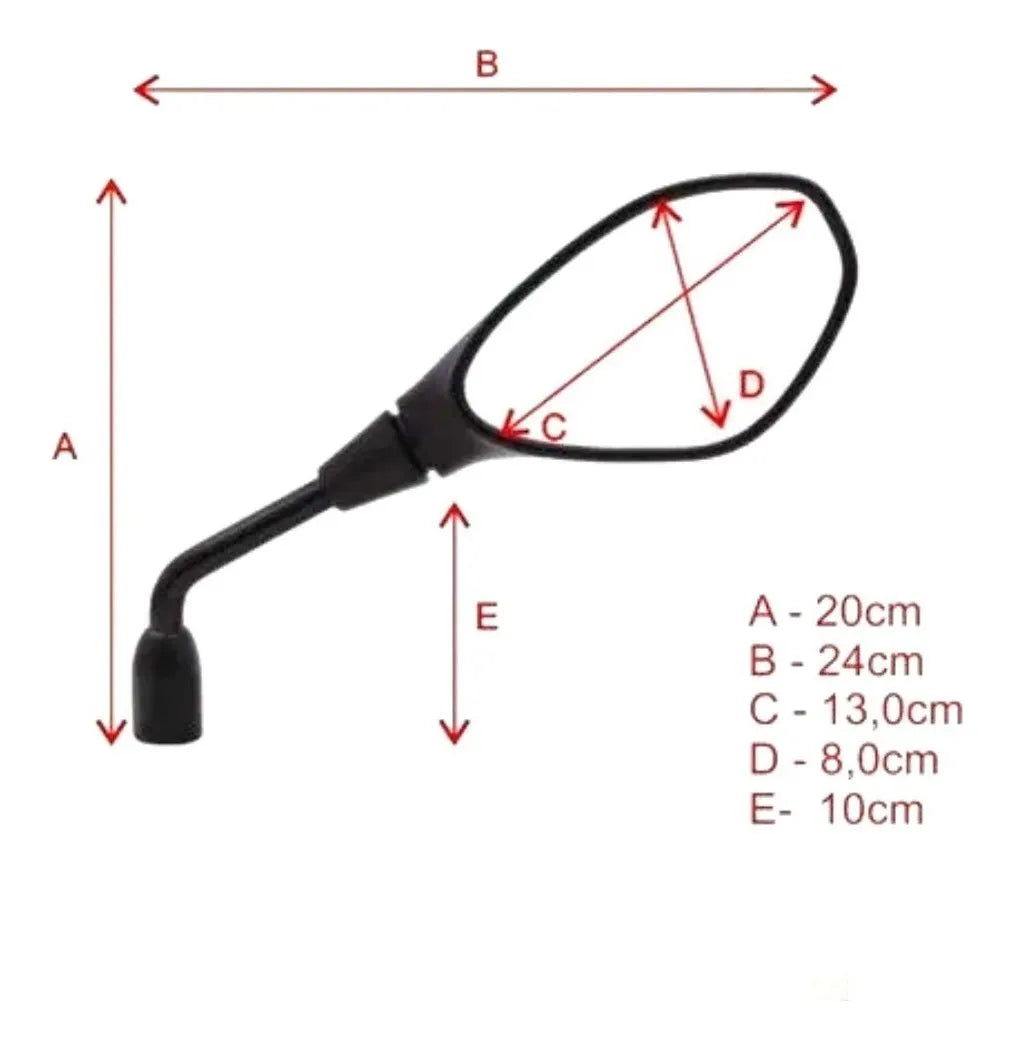 RETROVISOR GVS HASTE FIXA LENTE CONVEXA HORNET 2006-2015