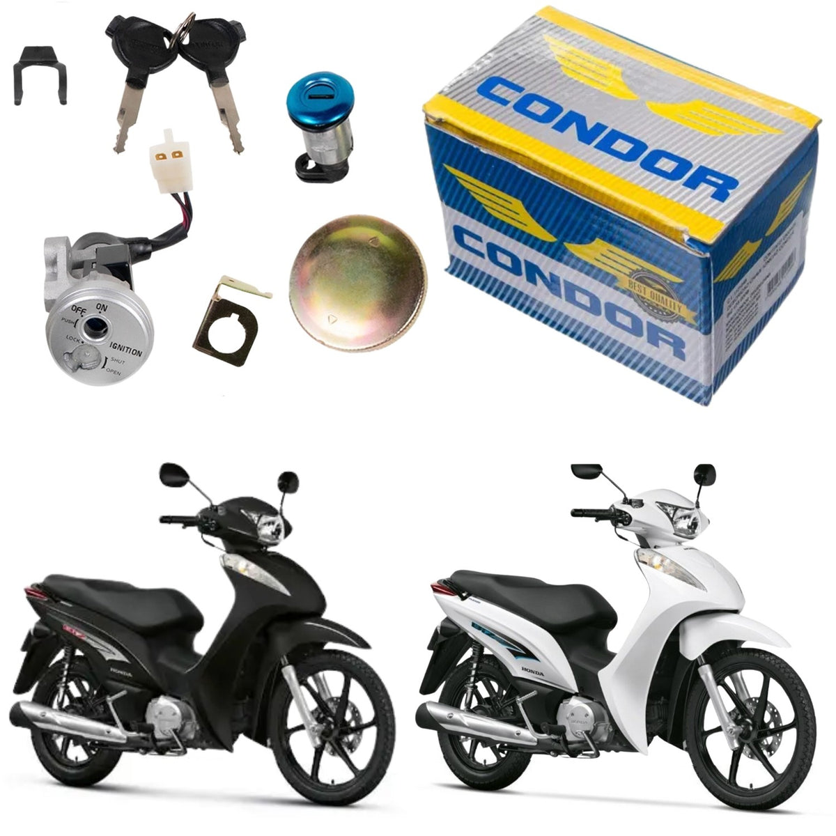 KIT CONJUNTO TRAVAS CHAVE IGNIÇÃO BIZ 125 2009-2015